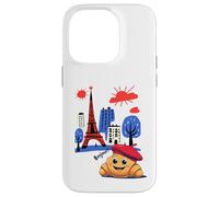 Kids Paris France Croissant with Beret Hello in French Boys Case for iPhone 14 Pro