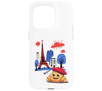 Kids Paris France Croissant with Beret Hello in French Boys Case for iPhone 15 Pro