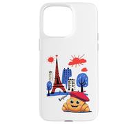 Kids Paris France Croissant with Beret Hello in French Boys Case for iPhone 15 Pro Max