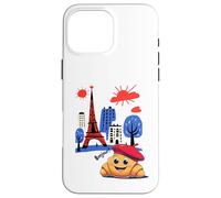 Kids Paris France Croissant with Beret Hello in French Boys Case for iPhone 16 Pro Max