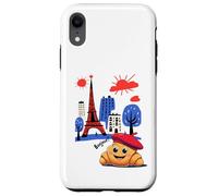 Kids Paris France Croissant with Beret Hello in French Boys Case for iPhone XR