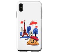 Kids Paris France Croissant with Beret Hello in French Boys Case for iPhone XS Max