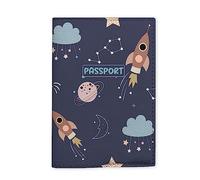 Kids Passport Cover, Galaxy Space Cover for Children, Rocket Planets Universe, Travel Case for Documents, Birthday Gifts