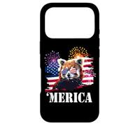 Kids Patriotic USA American Flag July 4th Red Panda Lover Case for iPhone 17 Pro