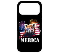 Kids Patriotic USA American Flag July 4th Red Panda Lover Case for iPhone 17 Pro Max