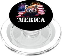 Kids Patriotic USA American Flag July 4th Red Panda Lover PopSockets PopGrip for MagSafe