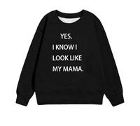 Kids Pattern Sweatshirts Long Sleeve Crewneck Pullover Long Sleeve Warm Sweatshirt Coat Baggy Cotton Hoodie Pattern Hooded Jumper Toddler Clothes (Black, 2-3 Years)