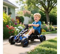 Kids Pedal Go-Kart for Outdoor Fun, Smooth Ride on Various Surfaces with Adjustable Seat and Cup Holder, Ages 3-6
