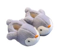 Kids Penguin Plush Slippers Cute Animal House Slides Warm Non Slip Shoes