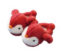Kids Penguin Plush Slippers Cute Warm House Slides Winter Non Slip Shoes | Boys Girls Furry Soft Sole Slippers Toddler Fun Open Back Shoes 3D Animal Home Slides