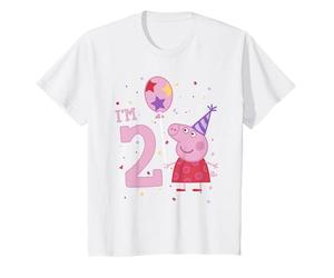 Kids Peppa Pig I'm 2 Birthday With Confetti T-Shirt