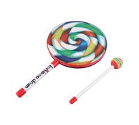 Kids Percussion Lollipop Drum, Multicolor Rainbow Hand Drum with Mallet Musical Sound Tool Music Rhythm Instruments for Early Education (8 Inch)