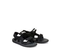 Kids Perkins Row 2-Strap Sandals in Leather with Touch 'n' Close Fastening Black