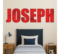 Kids Personalised Name Sticker Spider MAN Web Bedroom Wall Decal Super Hero Boys