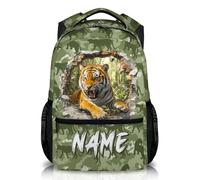 Kids Personalised Tiger Backpack School Boys - Custom Rucksack with Name, Primary School Bag, Toddler Nursery Stationery Gift for School Travel