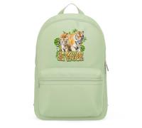 Kids Personalised Tiger Mini Backpack for Boys Girls Toddlers Animal Print Custom Name Bag for Back to School Nursery, One Size, Pistachio