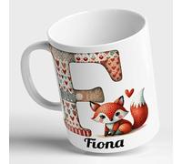Kids Personalised Unbreakable Name and Animal Mug Cup 10oz Child Customised Custom Initial Letter Alphabet Monogram Polymer