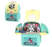 Kids Pet Space Bag Play House Set, Unleash Creativity With Dog And Cat Grooming Kit, Backpack & Pretend Play Toys, The For Children (Sky-blue)