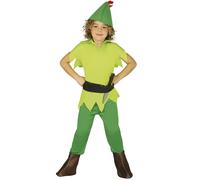 Kids Peter Pan Style Green Archer Costume Childrens Book Character Fancy Dress