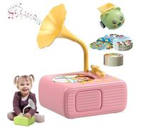 Kids Phonograph, Kids Phonograph with 96 Cards, Toddler Record Gramophone Audio Book Toy, Educational Music Story Player, Interactive Gift for Boys and Girls (C)