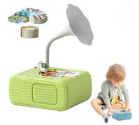 Kids Phonograph with 96+8 Cards,Early Education Phonograph Story Machine,Educational Music Story Player,Fun Sound Effects Improves Listening Skills,Enhances Vocabulary for Boys and Girls(Green)