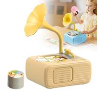 Kids Phonograph with 96 Audio Cards（English) + 8 Recordable Cards,Early Education Machine Record Player Music Box Storyteller pop Speakers, Gift for Boys and Girls(Green)