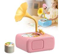 Kids Phonograph with 96 Audio Cards（English) + 8 Recordable CardsEarly Education Machine Record Player Music Box Storyteller pop Speakers Gift for Boys and Girls