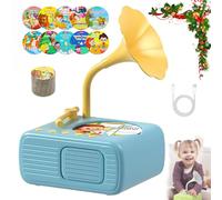 Kids Phonograph with 99 Cards, Music Toy with screenless Learning Stories and Songs, Toddler Record Player,Educational Story Machine for Toddlers,Gift for Boys and Girls (2pcs,Blue)
