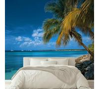 Kids Photo Mural - Beach Palm Trees Pastoral Style Wallpaper- Amazing 3D Effect - Ideal for Boys Girls Bedroom 150 W x 105 H cm