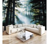 Kids Photo Mural - Forest Sunshine Jungle Greenery Wallpaper- Amazing 3D Effect - Ideal for Boys Girls Bedroom 300 W x 210 H cm