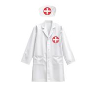 Kids Physician Dress-Up Set - Imaginative Fabric Washable Attire, Ages 3 To 8 Garment Kit, Themed Party Set, Learning Event Activity | Imaginative Doctor Play Career Day Uniform Outfit for School Play