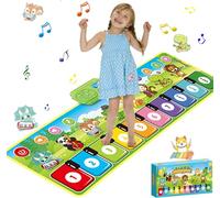 Kids Piano Mat, Floor Musical Keyboard Mat Touch Playmat Early Education Toys for 1 2 3 4 5 6+ Years Old Girls Boys, Built In 10 Instrument Sounds &10 Piano Keys, Recording Function