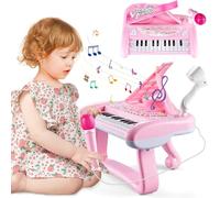 Kids Piano Toys, Music Toys for 2 Year Old Girls, 22 Keys Electronic Toy with Microphone, Toddlers Learning & Educational Toy for Girls, First Bithday for 1-3 Year Old Baby Boys
