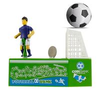 Kids Piggy Bank Funny Football Coin Cash Money Box Battery Powered Electric Money Bank Soccer Player Goal Kicking Coin Bank Compact Cash Box for Boys Girls