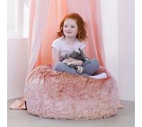 icon Kids Classic Faux Fur Bean Bag Chair Light Pink Bean Bags For Children