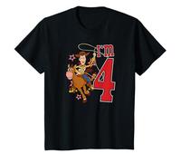 Kids Pixar Toy Story Birthday Woody I'm 4 T-Shirt