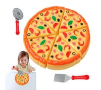 Kids Pizza Playset - Fake Food Kitchen Toy with Educational Design with Interactive Pretend Play Features, Cooking and Cutting Game, Play Kitchen Accessory, Creative Role-Playing Toy, Fun Learning Act