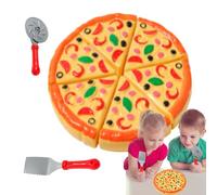Kids Pizza Playset - Pretend Cooking Toy, Slice Cutting Game | Interactive Imaginative Culinary Activity Set, Educational Creative Kitchen Simulation Skill Collection Program with youth prep