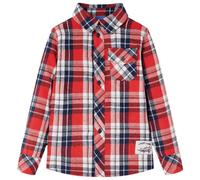 Kids' Plaid Shirt Red and Navy 116
