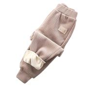 Kids Plain Fleece Jogger Sweatpants Winter Warm Sports PE Joggers Baby Girls Boys Elastic Waist Jogging Bottoms Thermal Warm School Sports Pull On Trousers Active Tracksuit (Brown, 18-24 Months)