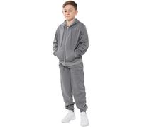 A2Z 4 Kids Boys Girls Tracksuit Set Plain & Camouflage Fleece - Plain Tracksuit Steel Grey 5-6