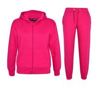 A2Z 4 Kids Girls Boys Tracksuit Plain Camouflage Fleece Hooded - T.S Plain Pink 9-10