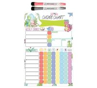 Kids Planning Board - 20x30cm Magnetic Job Schedule | Magnetic Fridge Chore, Frame Dry Erase Board Set with 2 Fine Point Markers, Reusable Reward Chores Card for Kids