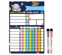 Kids Planning Board - 20x30cm Magnetic Job Schedule | Magnetic Fridge Chore, Frame Dry Erase Board Set with 2 Fine Point Markers, Reusable Reward Chores Card for Kids