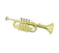 ＡＷＨＡＯ Kids Plastic Trumpet Wind Instrument with 3 Colored Keys, Gold, 34cm