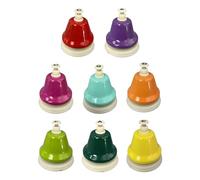 Kids Play Desk Bells Hand Bells Colorful Diatonic Musical Learning Toys Chromatic Rainbow Musical Bells 8 Note for Children