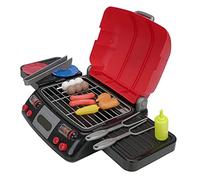 Kids Play Food Grill with Pretend Sizzling Sounds Smoke and Light Kitchen 19 Piece Playset Pretend BBQ Outdoor Toys for Toddlers Children Boys Girls Birthday Gift