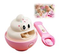 Kids Play Food - Ice Cream Toys for Kids, Simulation Snack Ice Cream Feeding Toy, Family Interaction Helps Children Learn How to Feed and Enhance Their Self-care Abilities (White)