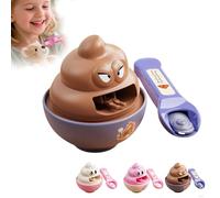 Kids Play Food -Pretend Play Feeding Toy with Voice Activation, Interactive Push Pull Spoon Action, Fun Learning for Fine Motor Skills,Enhance Their Self-Care Abilities (Coffee)