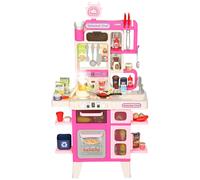 AIYAPLAY Kids Play Kitchen Realistic Lights & Sounds for 3-6 Years Pink | Toy Kitchen, Pretend Role Play Set, 104PCS Accessories, Toy Food, Pots, Utensils